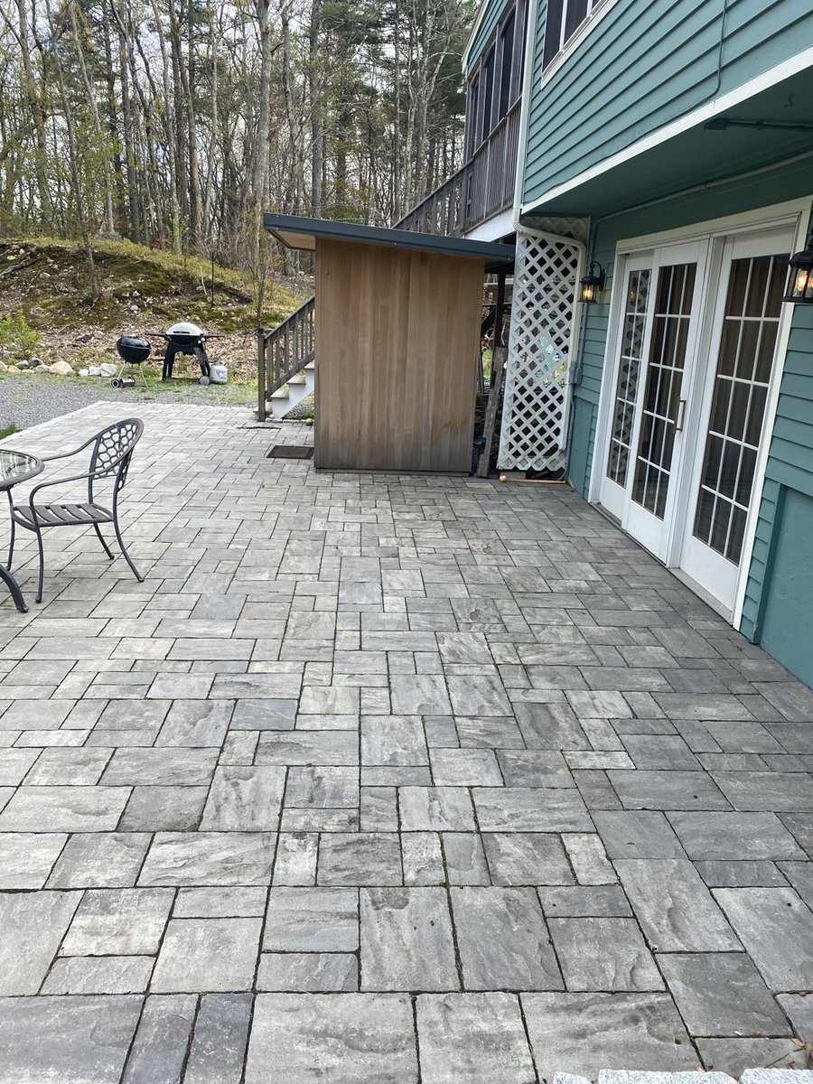 Paver patio installation by DNA Landscaping in Westborough, Massachusetts