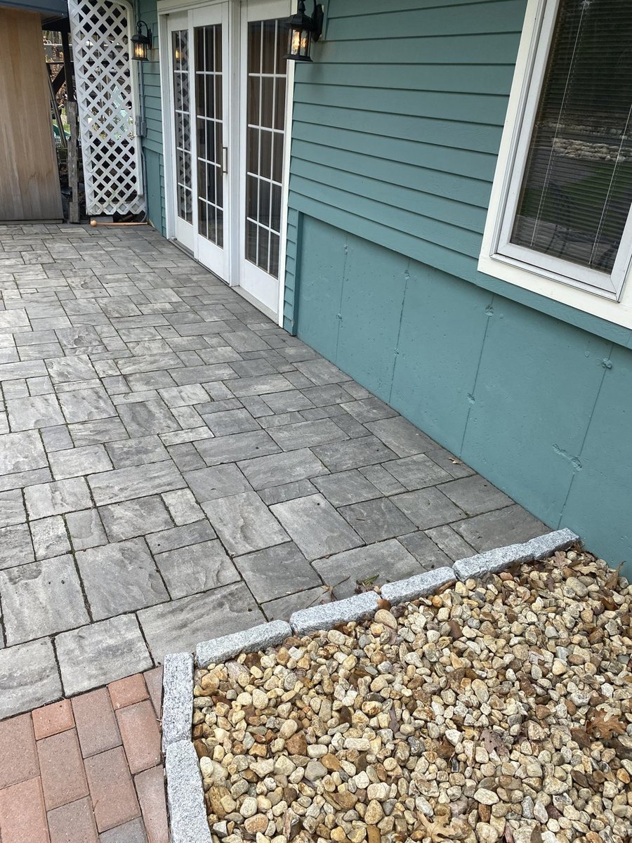 Paver patio installation by DNA Landscaping in Westborough, Massachusetts