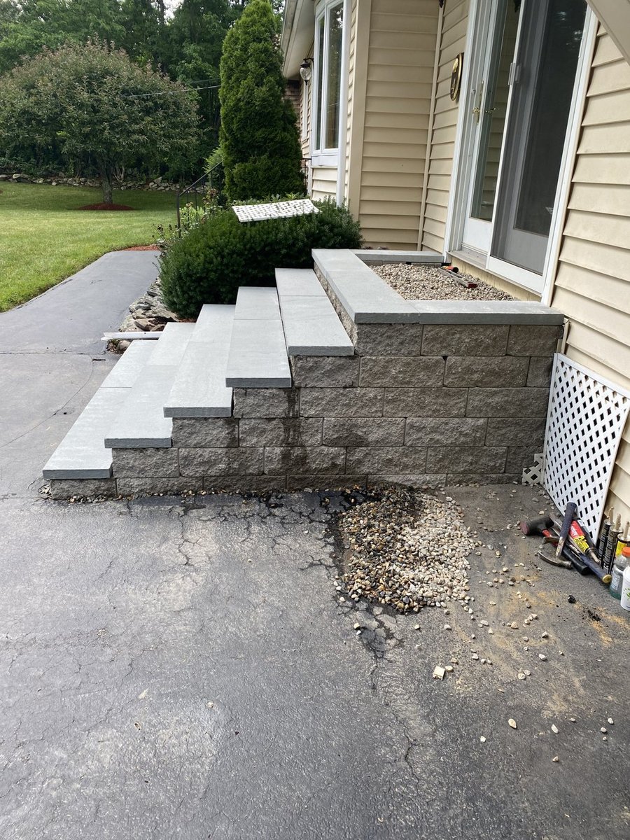 Natural stone masonry by DNA Landscaping in Westborough, Massachusetts