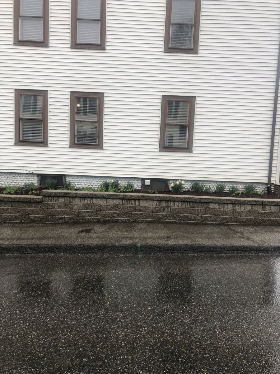 Retaining wall and landscape edging in Central Massachusetts