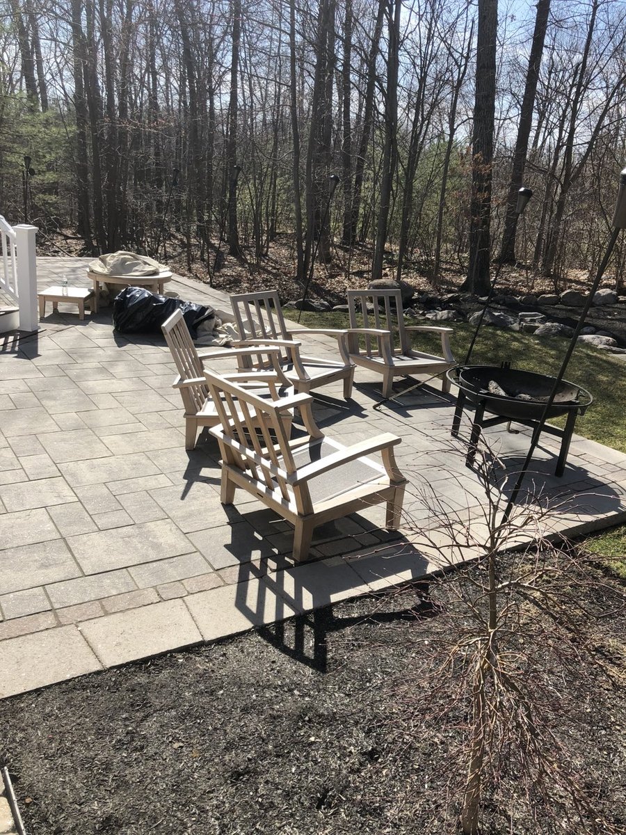 Paver patio installation by DNA Landscaping in Westborough, Massachusetts